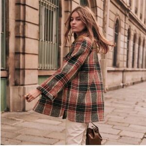 Sezane Izaac coat Plaid Tweed 38/6